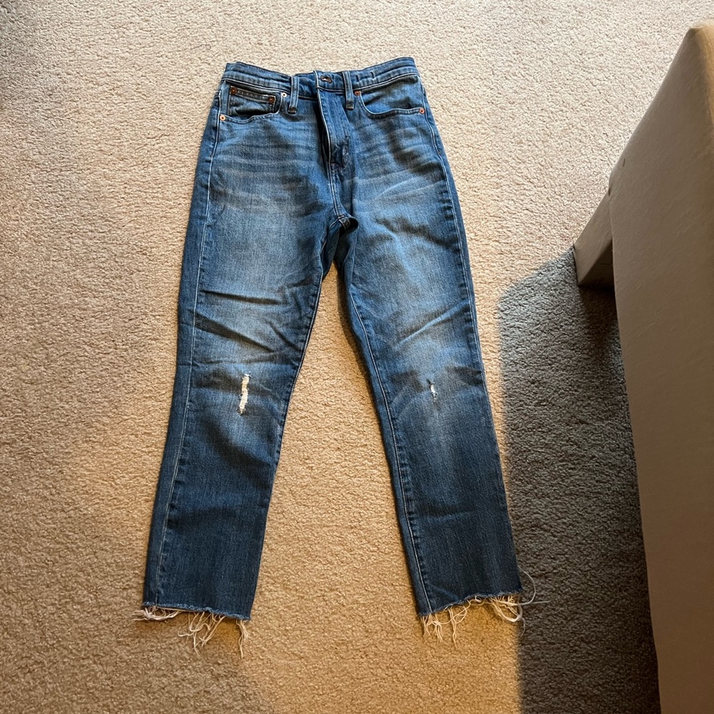 Madewell- hi rise crop boyfriend Jean